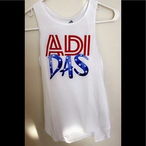 Adidas girls tank top flag 4th of july 12 shirt LG